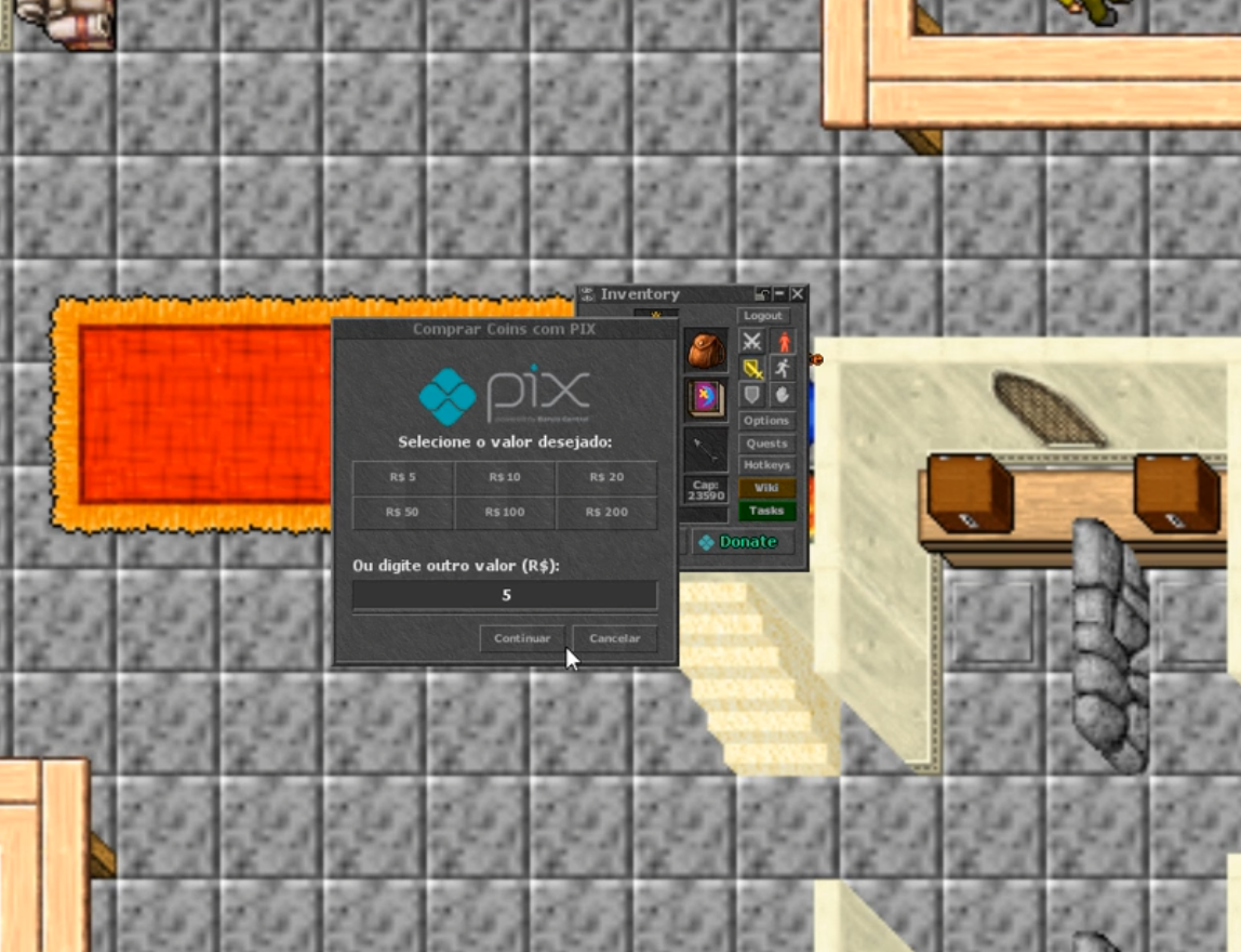 Novo Sistema PIX Ingame OLD (7.4 até 11.95)